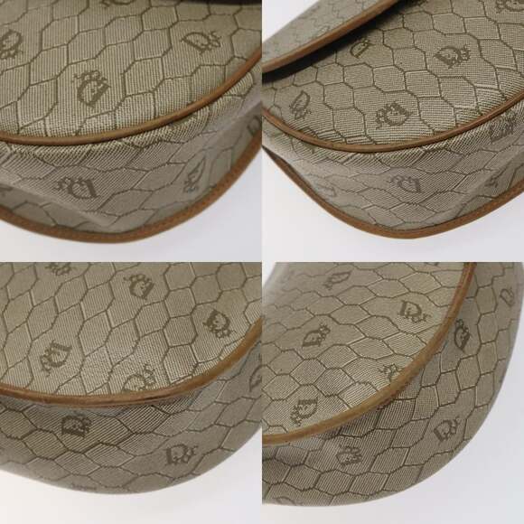 DIOR Honeycomb Canvas Shoulder Bag Pvc Beige Gold - Picture 10 of 12